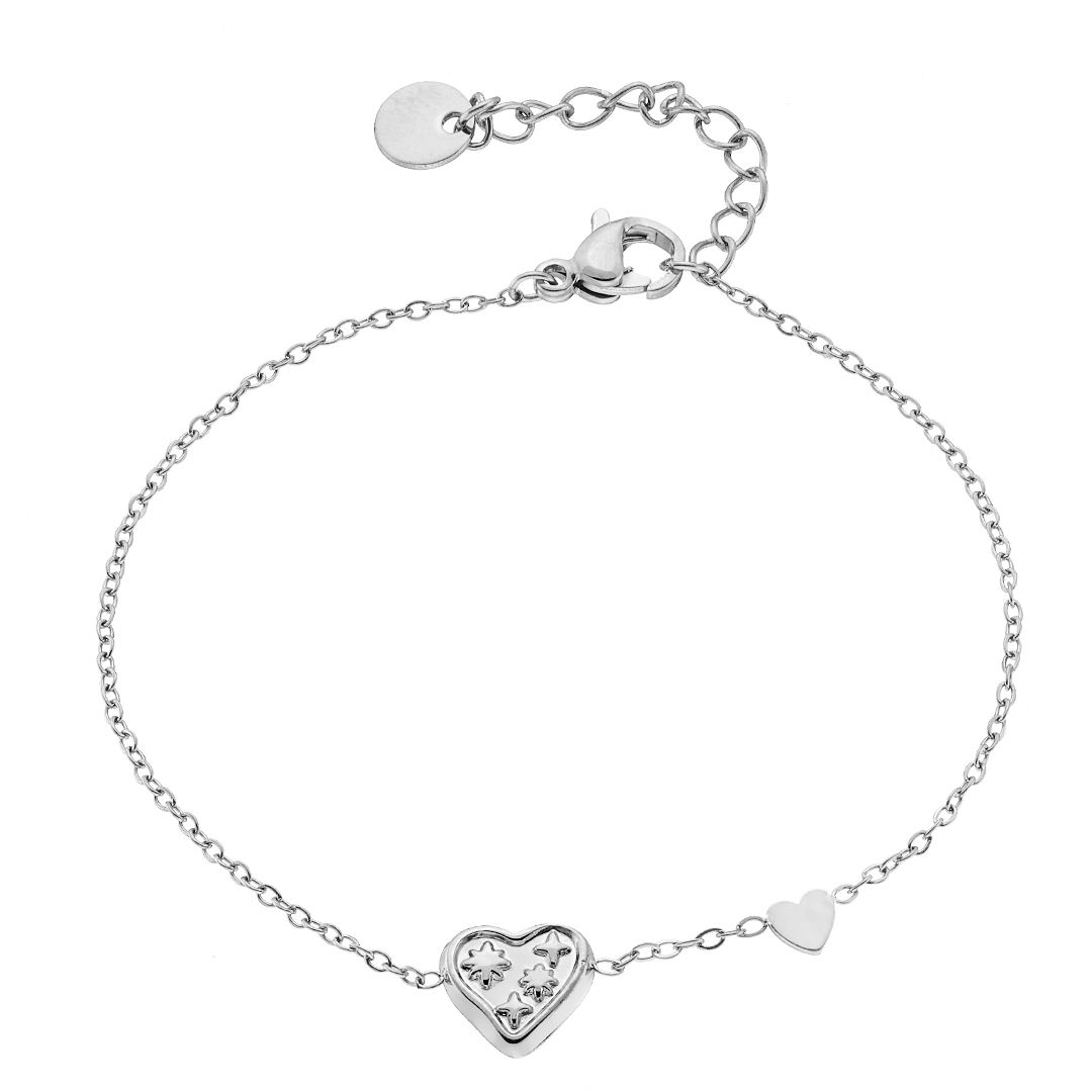 Βραχιόλι Από Ατσάλι Με Καρδιά ΑS21548