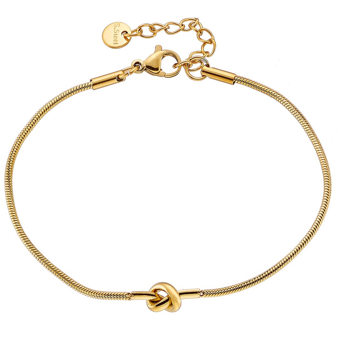 Βραχιόλι Από Ατσάλι Επιχρυσωμένο 24Κ Με Κόμπο ΑS21551