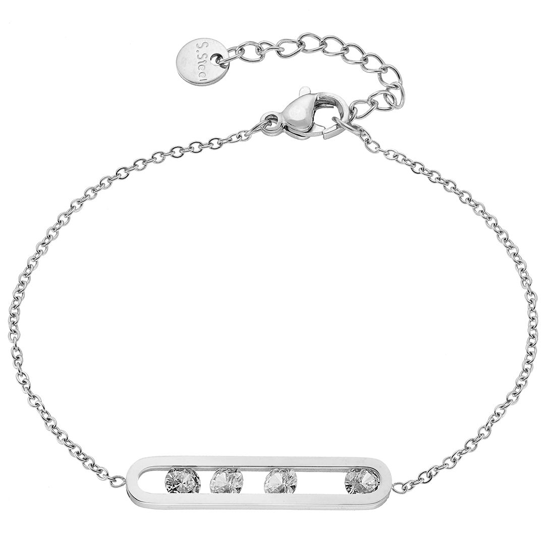Βραχιόλι Από Ατσάλι Με Κρύσταλλα ΑS21552