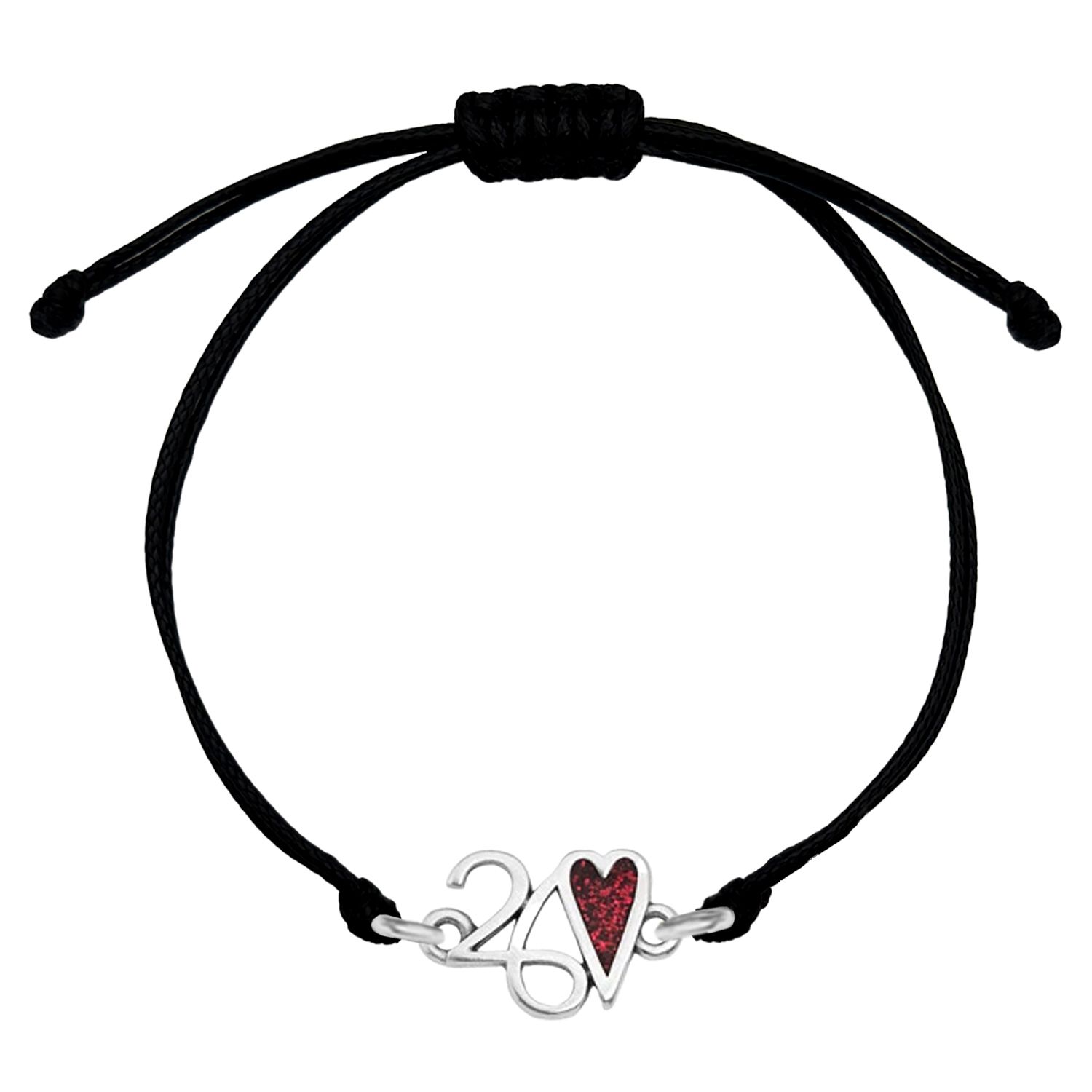 Βραχιόλι Γούρι 2026 Με Καρδιά Από Glitter AA21835