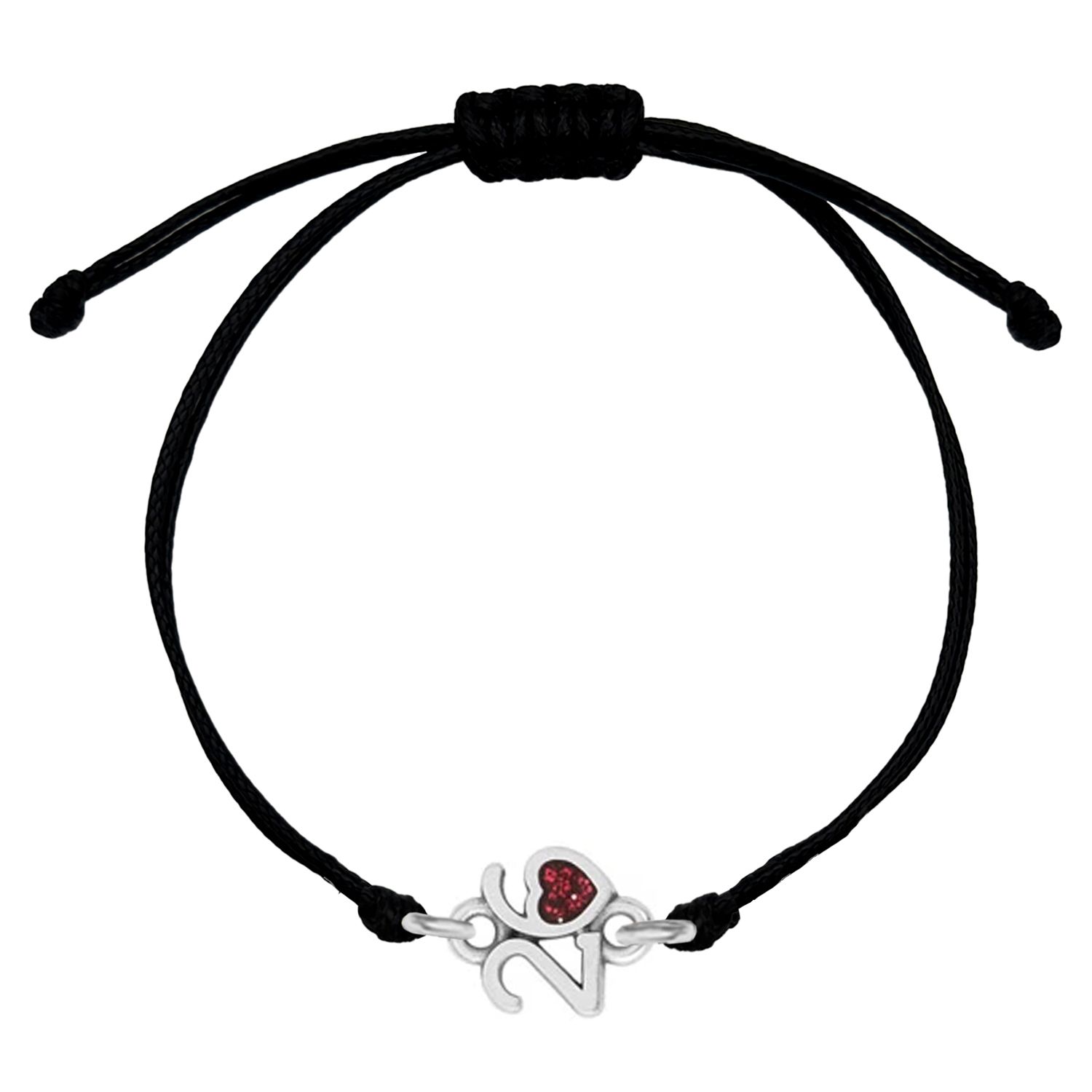 Βραχιόλι Γούρι 2026 Με Καρδιά Από Glitter AA21837