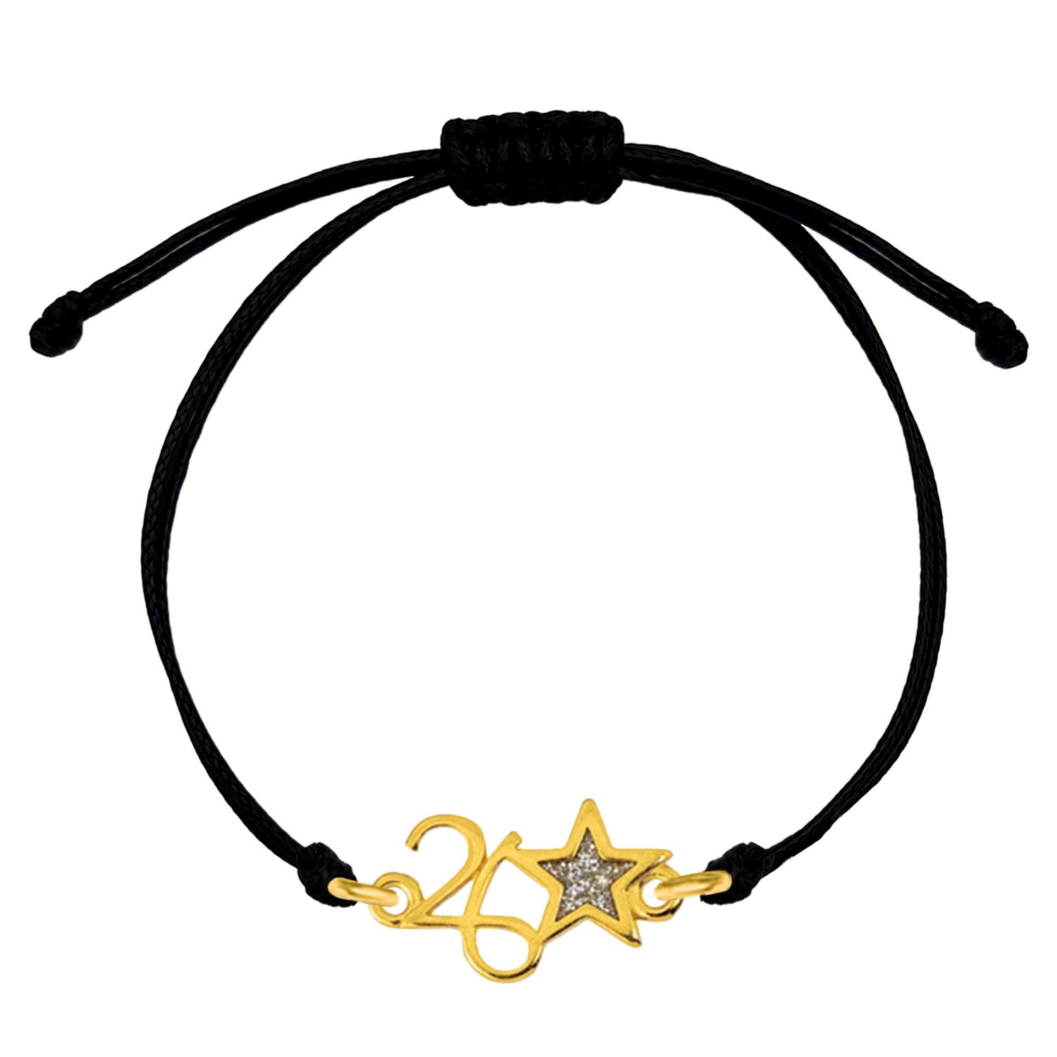 Βραχιόλι Γούρι 2026 Με Αστέρι Από Glitter AA21841