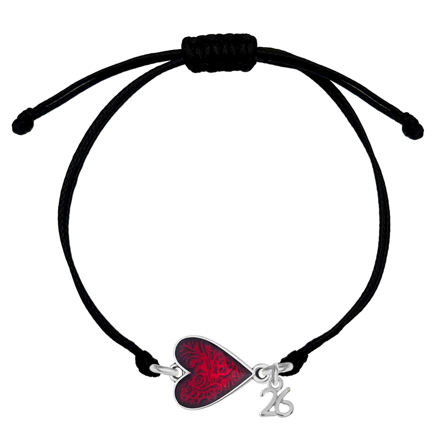 Βραχιόλι Γούρι 2026 Mε Καρδιά Κόκκινη ΑA21844