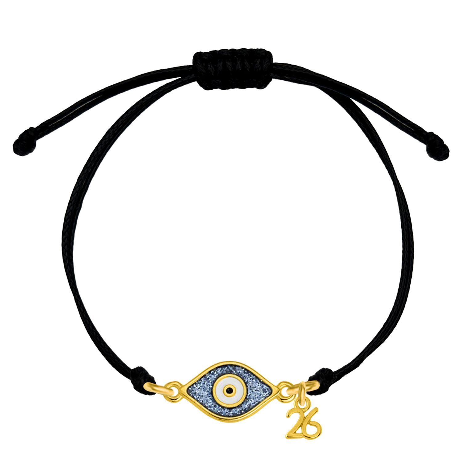 Βραχιόλι Γούρι 2026 Με Ματάκι Glitter AA21851