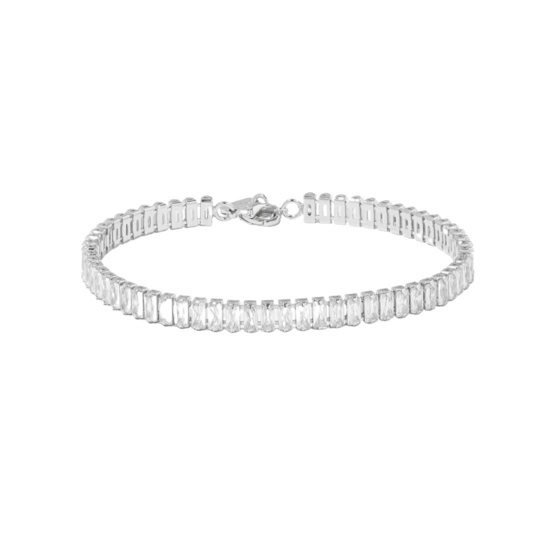 Βραχιόλι Ριβιέρα Από Ανοξείδωτο Ατσάλι Με Ορθογώνια Ζιργκόν MI25462