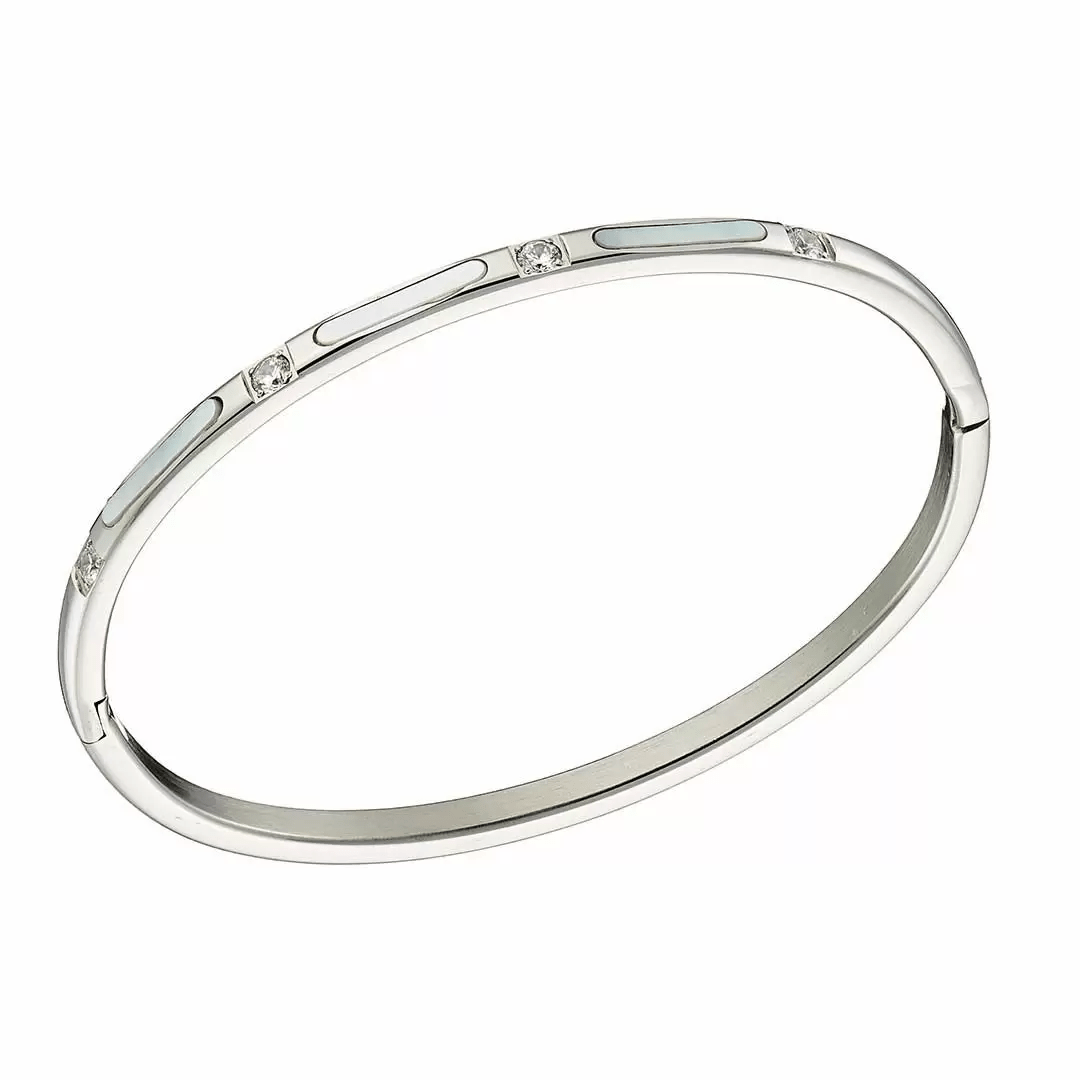 Βραχιόλι Βέργα Από Ατσάλι Με Φίλντισι AS25997