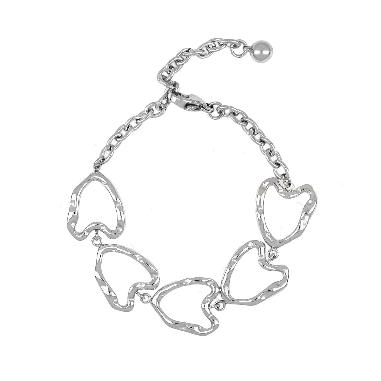 Βραχιόλι Από Ατσάλι Με Καρδιές TU29741