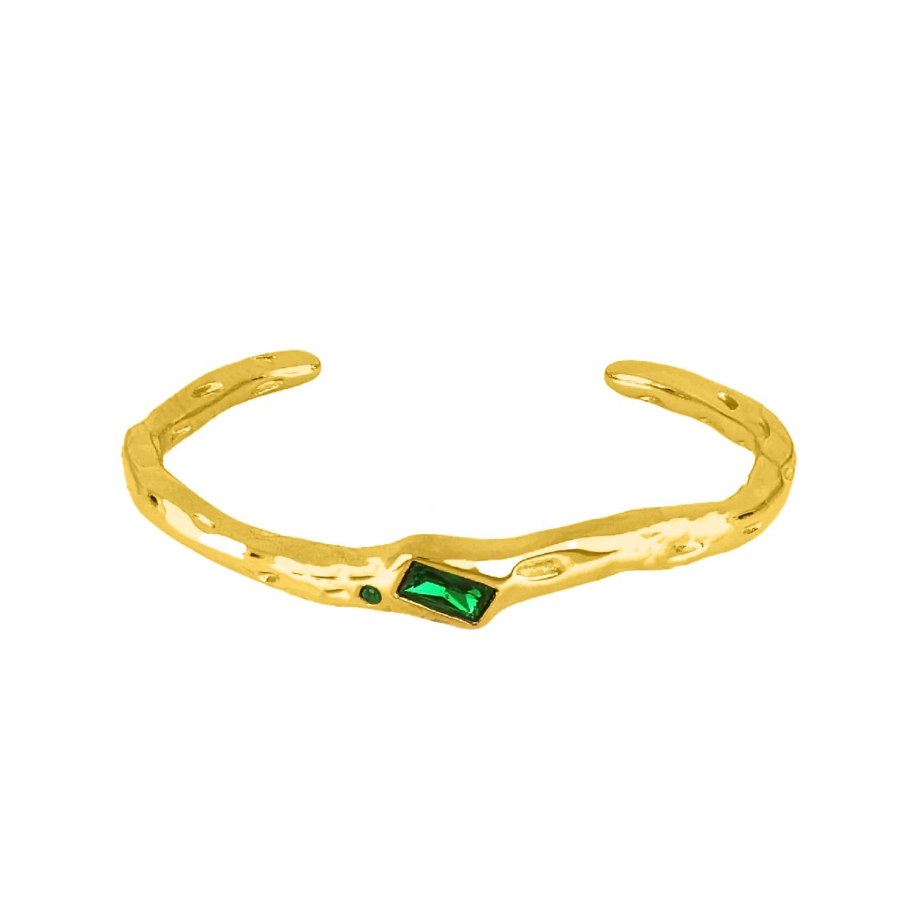 Βραχιόλι Βέργα Από Ατσάλι Επιχρυσωμένο Με Ζιργκόν TU29752