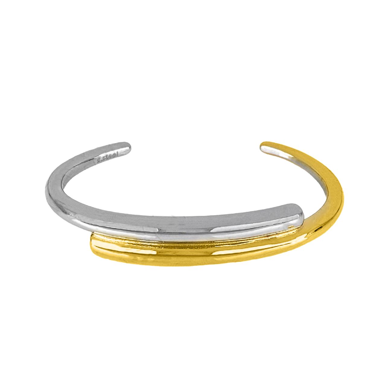 Βραχιόλι Βέργα Από Ατσάλι Επιχρυσωμένο Με Ζιργκόν TU29785