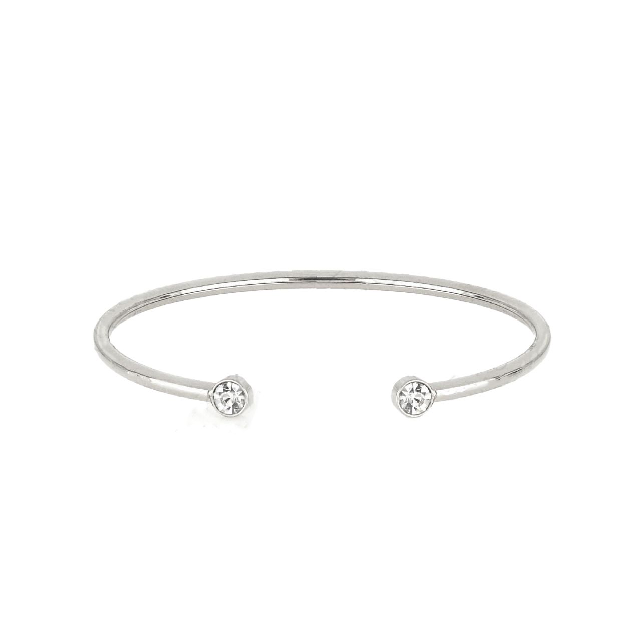 Βραχιόλι Βέργα Από Ατσάλι Με Ζιργκόν TU29787