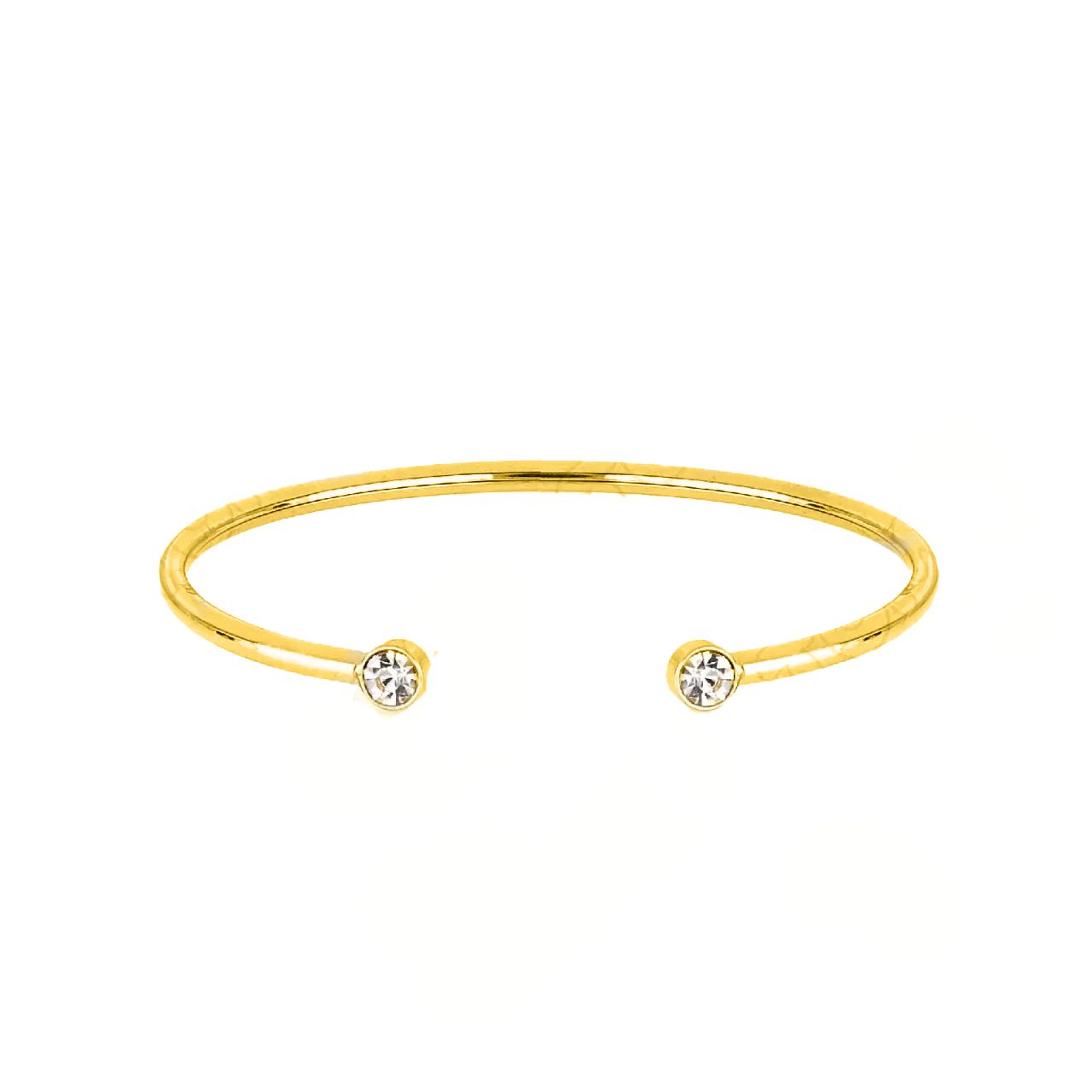 Βραχιόλι Βέργα Από Ατσάλι Επιχρυσωμένο Με Ζιργκόν TU29788