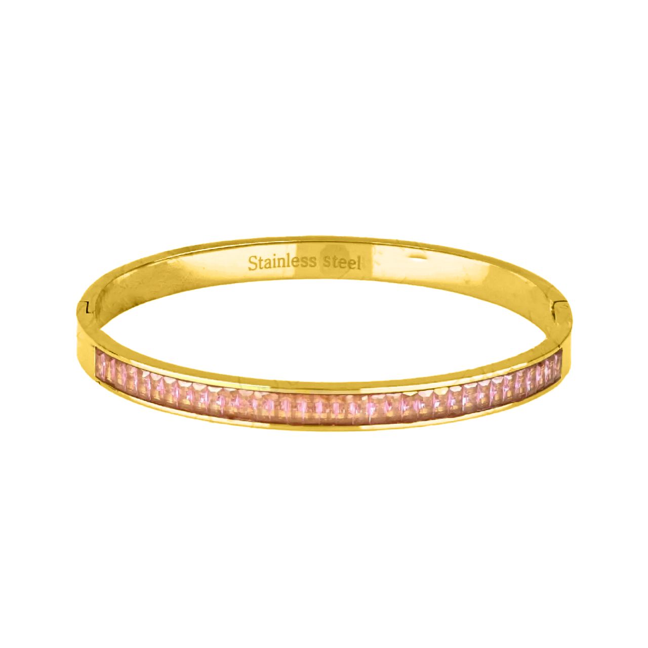 Βραχιόλι Βέργα Από Ατσάλι Επιχρυσωμένο Mε Ζιργκόν TU29800