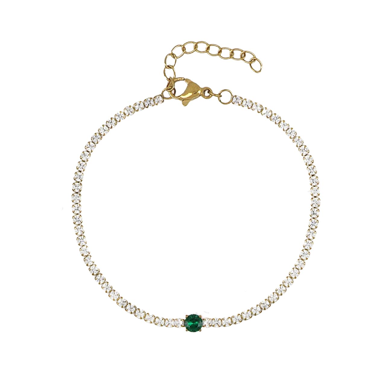 Βραχιόλι Ριβιέρα 2mm Από Ατσάλι Επιχρυσωμένο TU29819