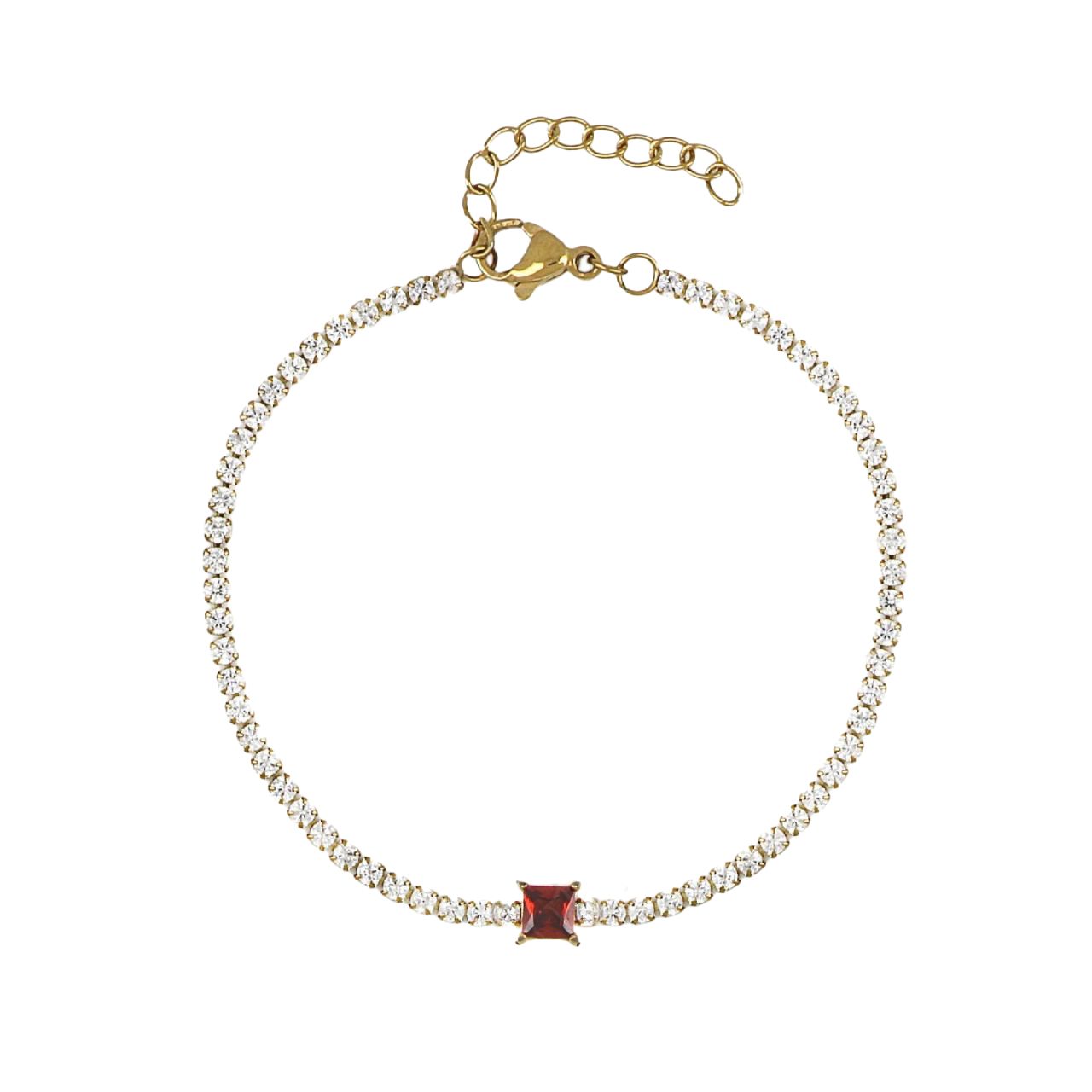 Βραχιόλι Ριβιέρα 2mm Από Ατσάλι Επιχρυσωμένο TU29826