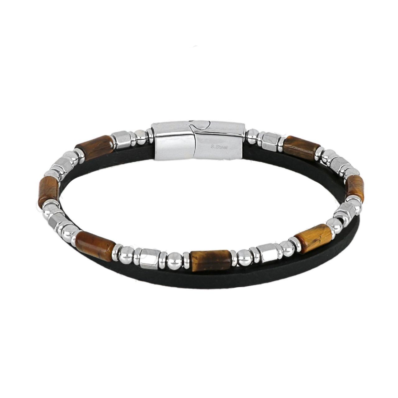 Βραχιόλι Από Δέρμα Και Ατσάλι TU29837