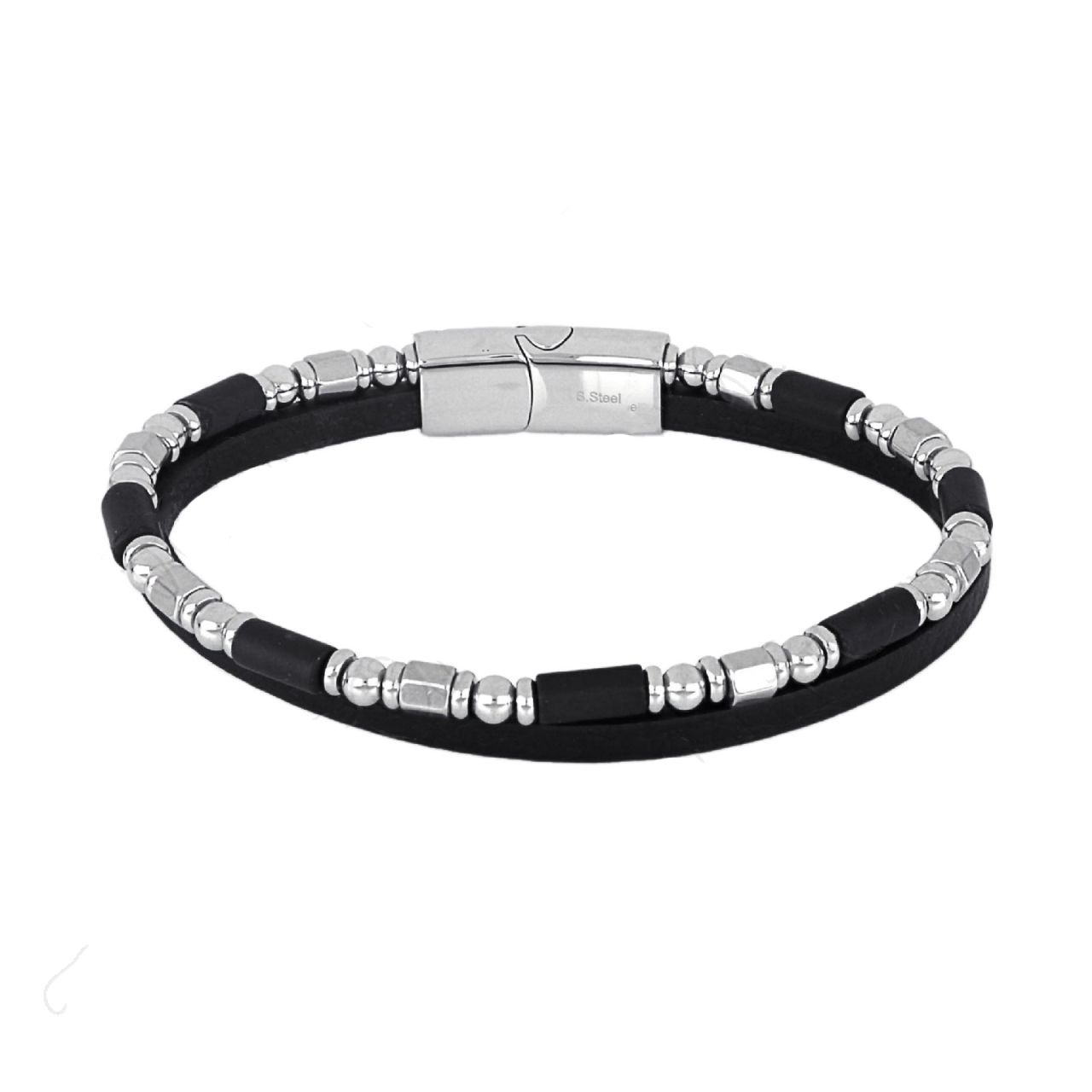 Βραχιόλι Από Δέρμα Και Ατσάλι TU29845