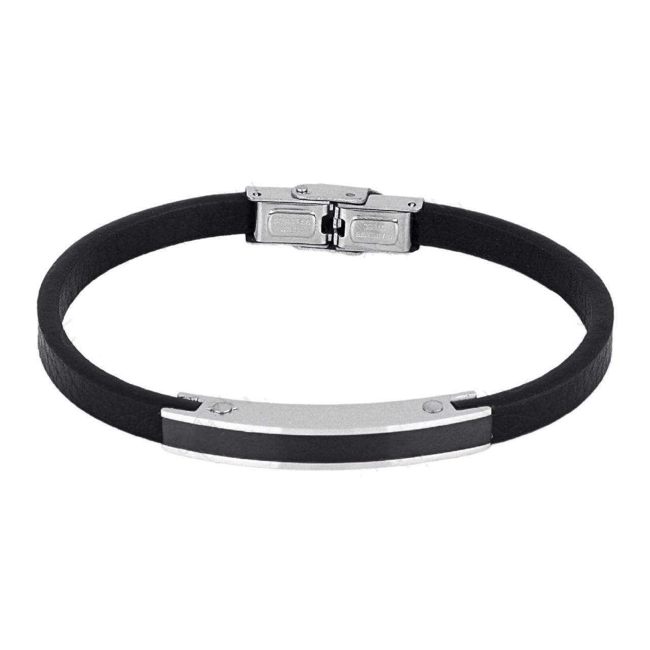 Βραχιόλι Από Δέρμα Και Ατσάλι Με Ταυτότητα TU29851