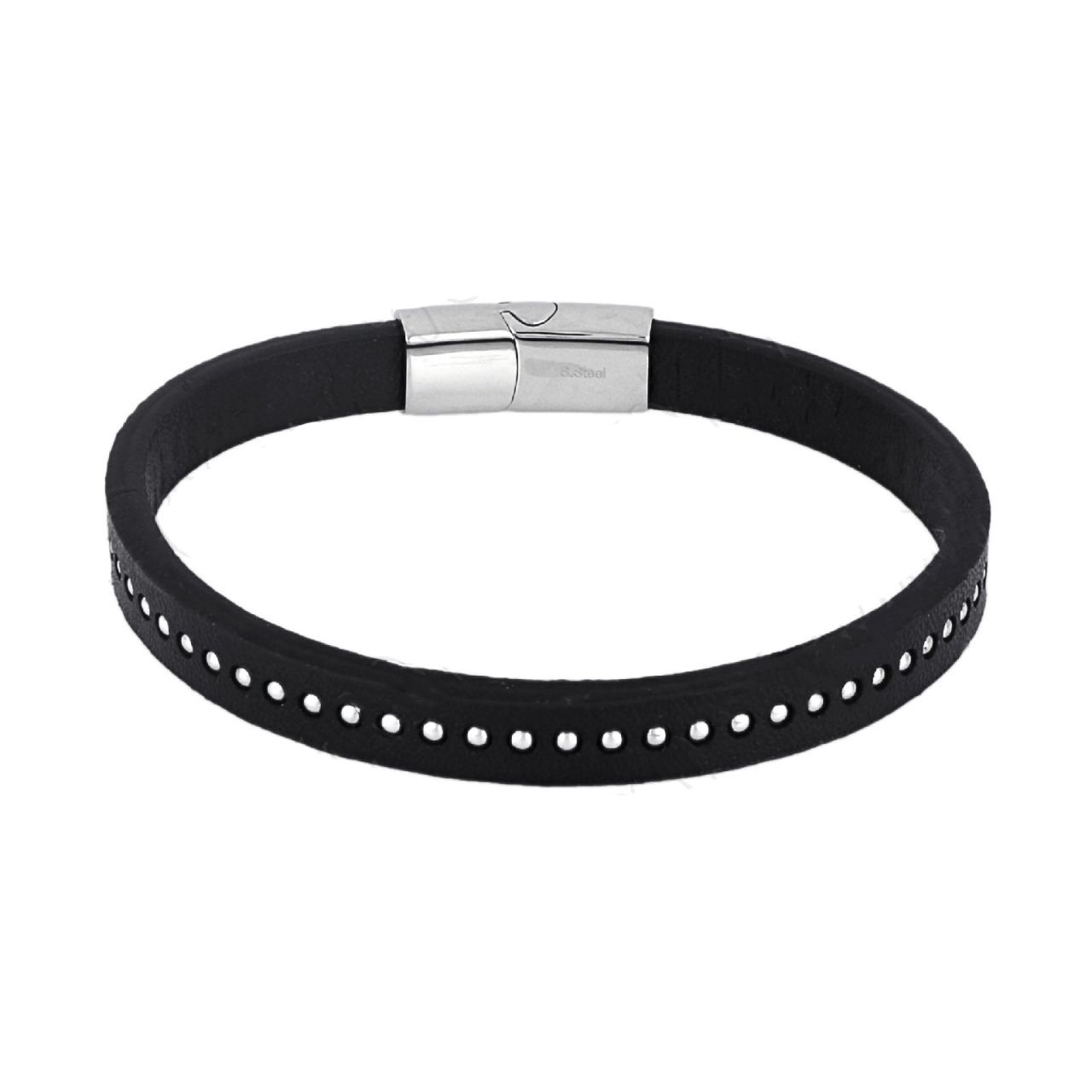 Βραχιόλι Από Δέρμα Και Ατσάλι TU29853