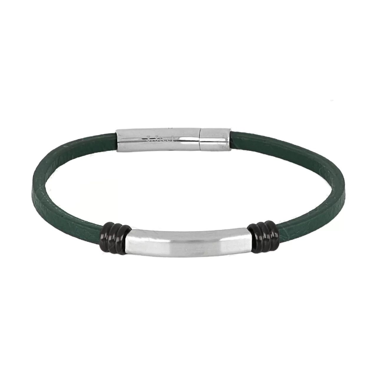 Βραχιόλι Από Δέρμα Και Ατσάλι Με Ταυτότητα TU29858