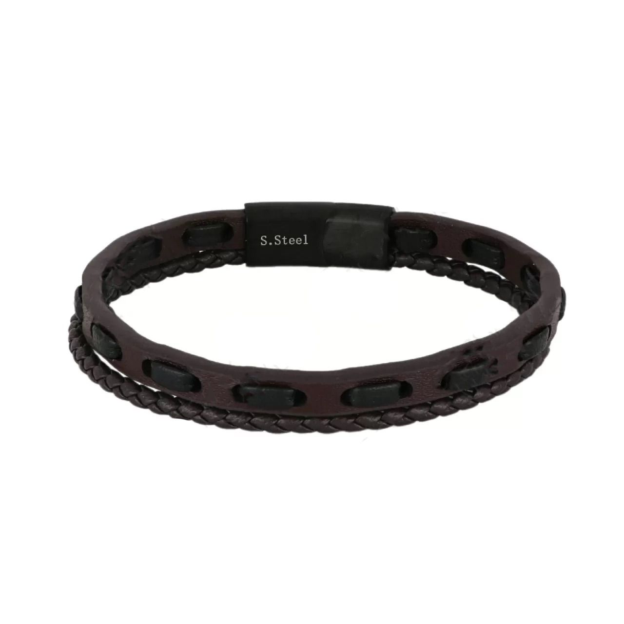 Βραχιόλι Από Δέρμα Και Ατσάλι TU29866