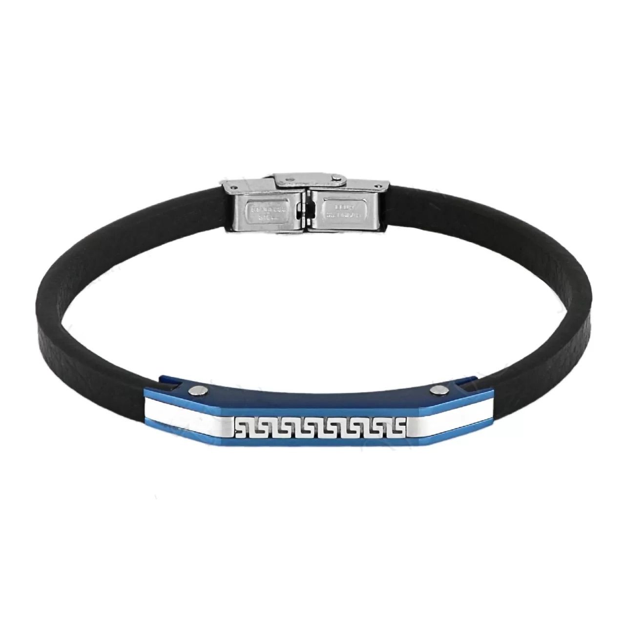 Βραχιόλι Από Δέρμα Και Ατσάλι Με Μαίανδρο TU29871