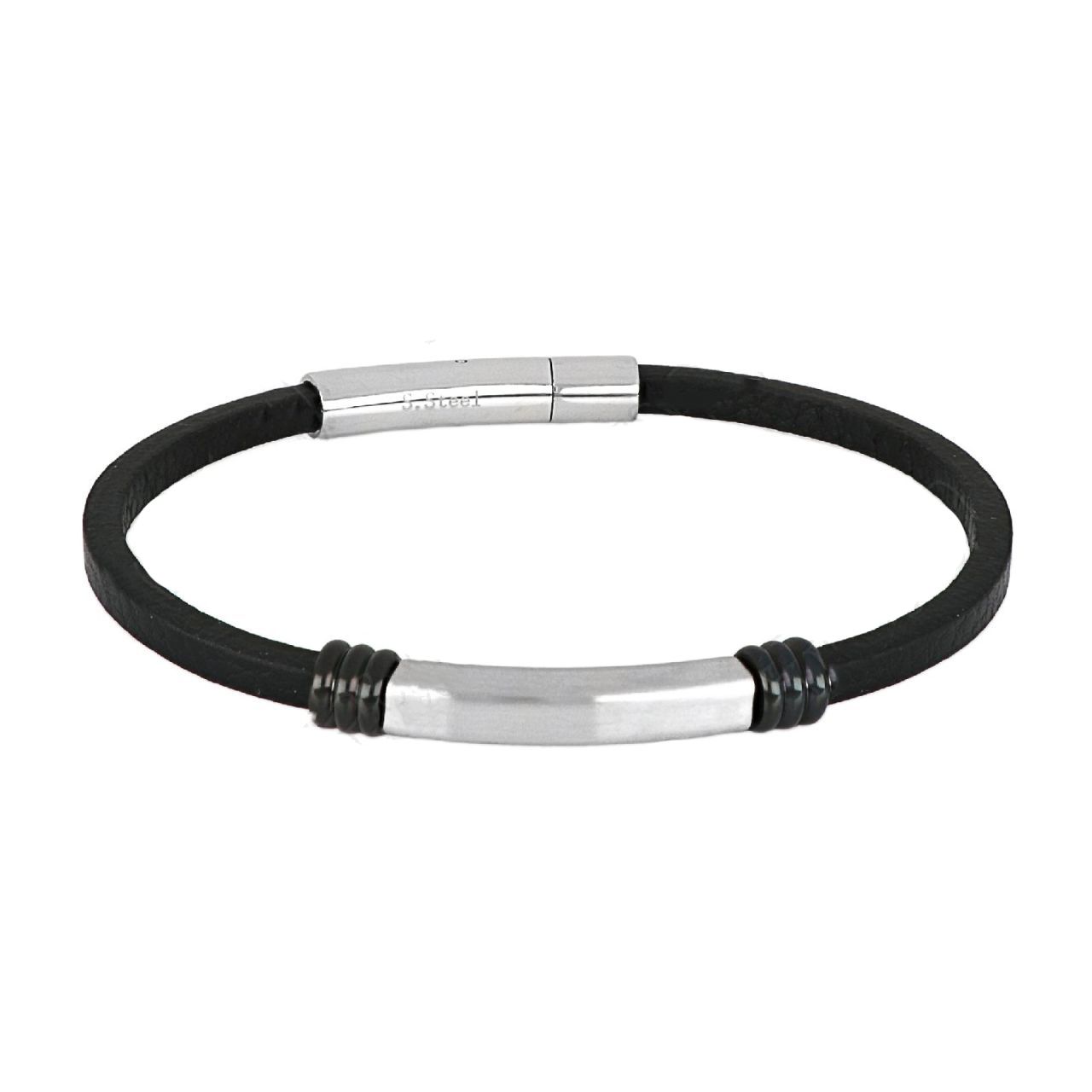 Βραχιόλι Από Δέρμα Και Ατσάλι Με Ταυτότητα TU29895