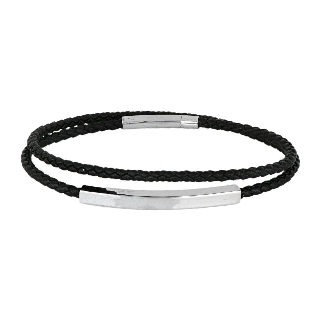 Βραχιόλι Από Δέρμα Και Ατσάλι Με Ταυτότητα TU29896