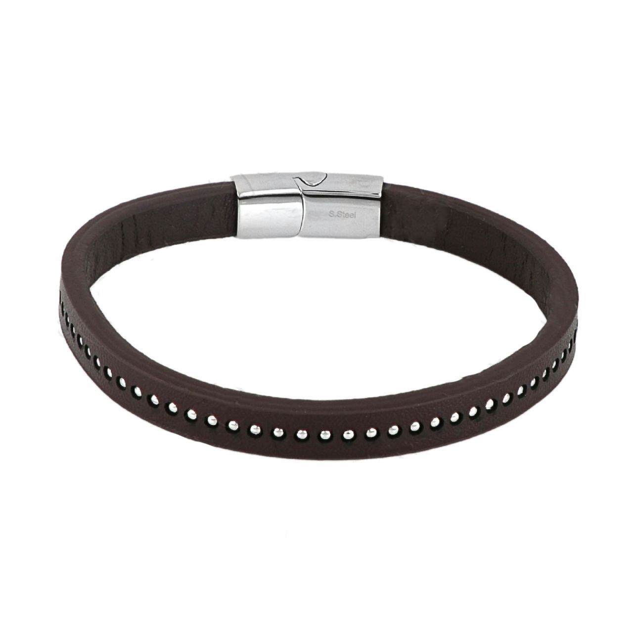 Βραχιόλι Από Δέρμα Και Ατσάλι TU29901