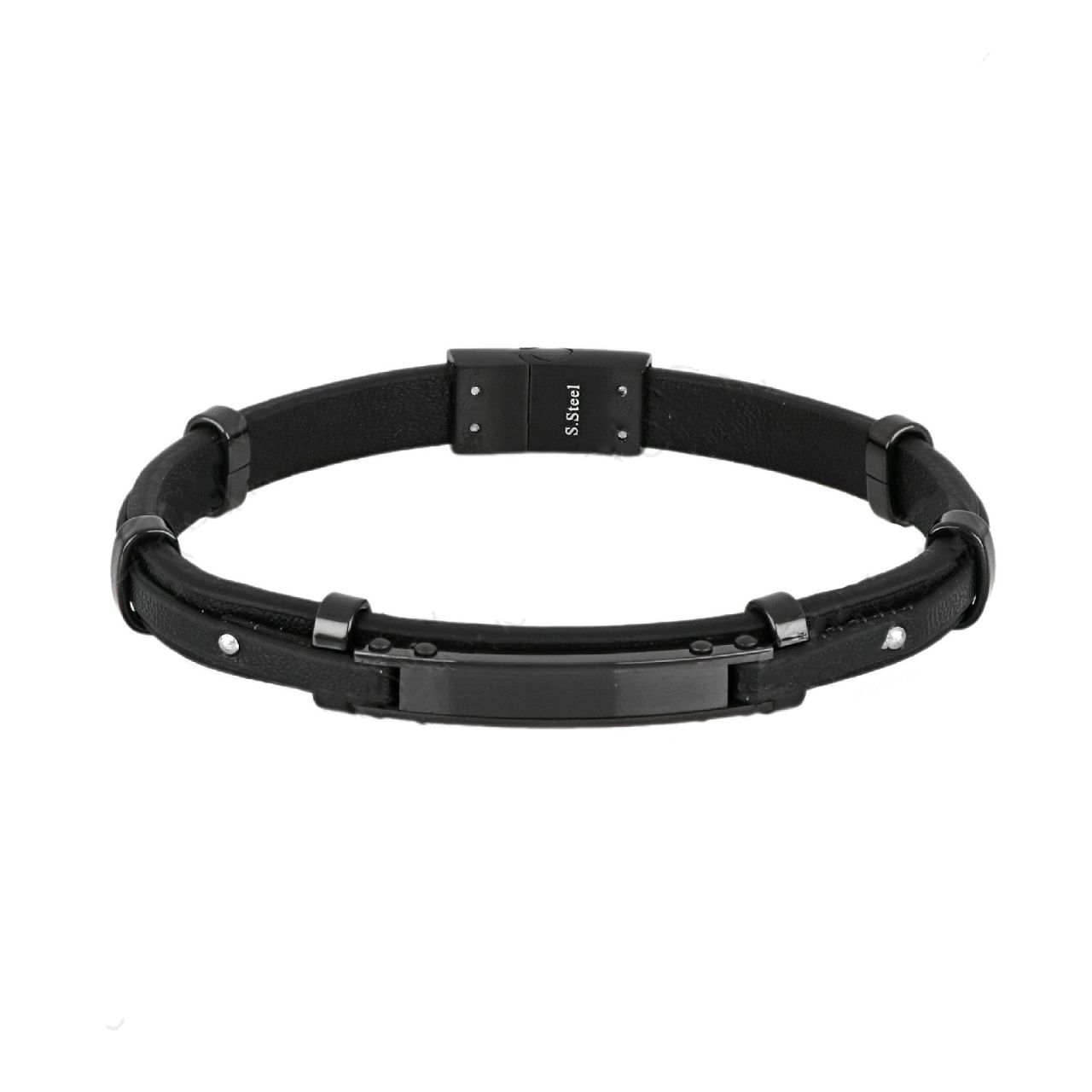 Βραχιόλι Από Δέρμα Και Ατσάλι TU29902