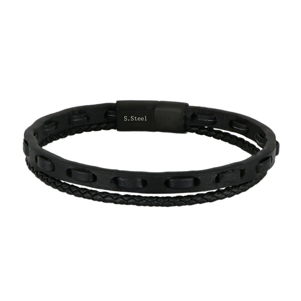 Βραχιόλι Από Δέρμα Και Ατσάλι TU29907