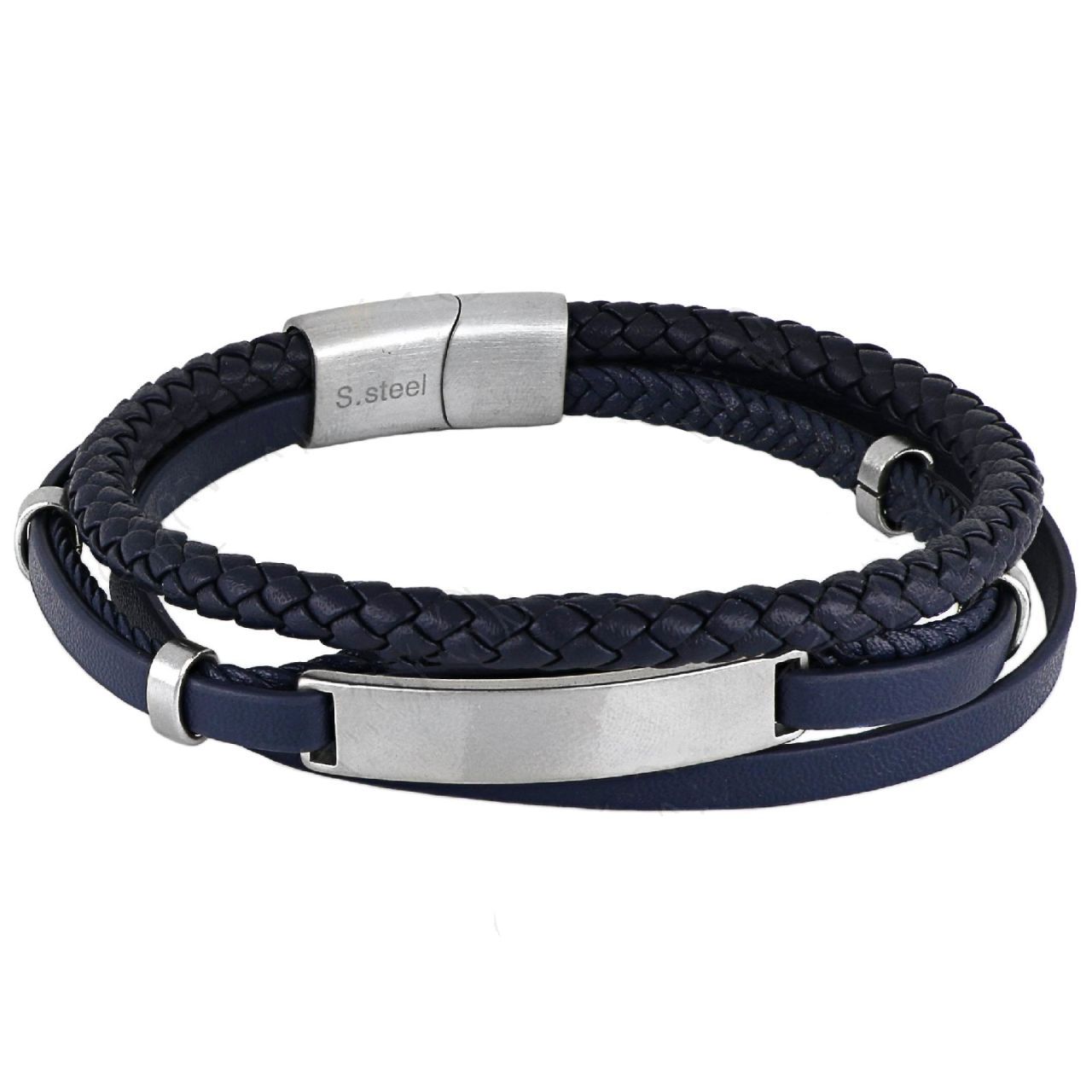 Βραχιόλι Από Δέρμα Και Ατσάλι Με Ταυτότητα TU29916