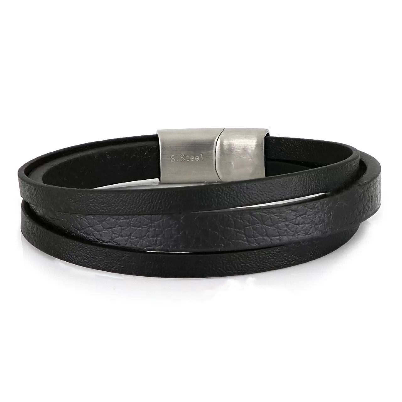 Βραχιόλι Από Δέρμα Και Ατσάλι TU29923