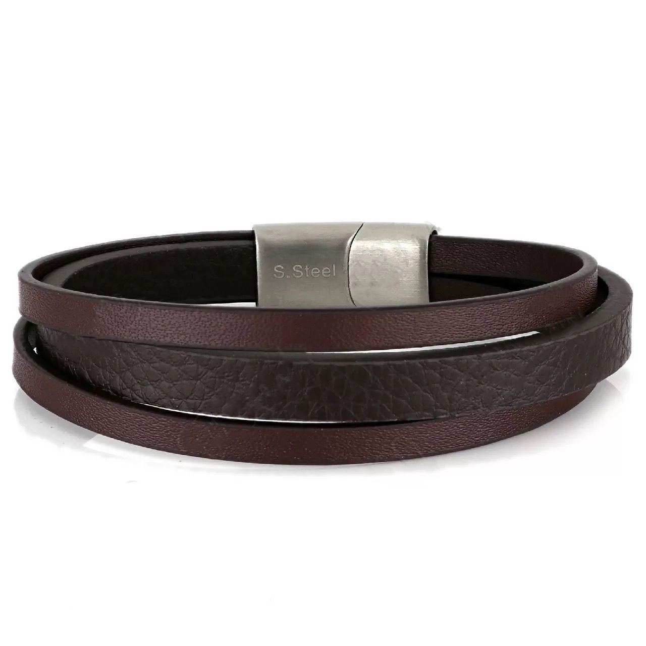 Βραχιόλι Από Δέρμα Και Ατσάλι TU29924