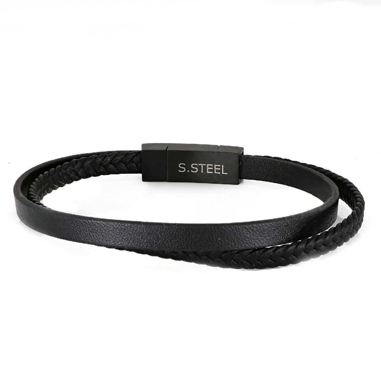 Βραχιόλι Από Δέρμα Και Ατσάλι TU29926