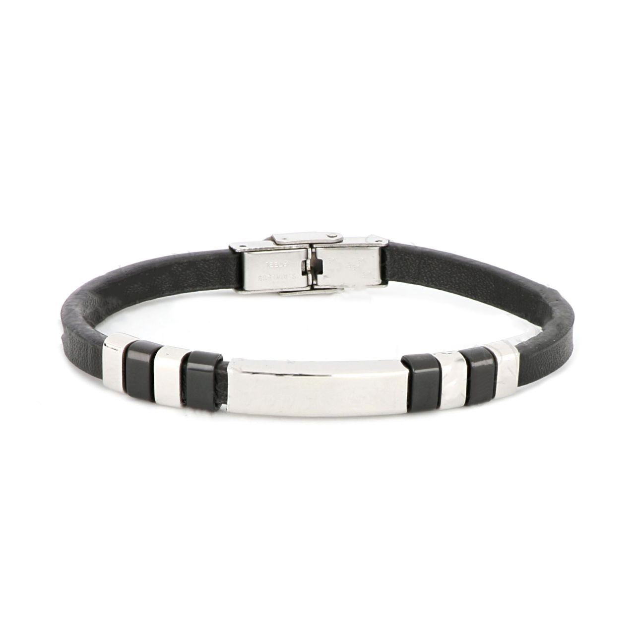 Βραχιόλι Από Δέρμα Και Ατσάλι TU29952