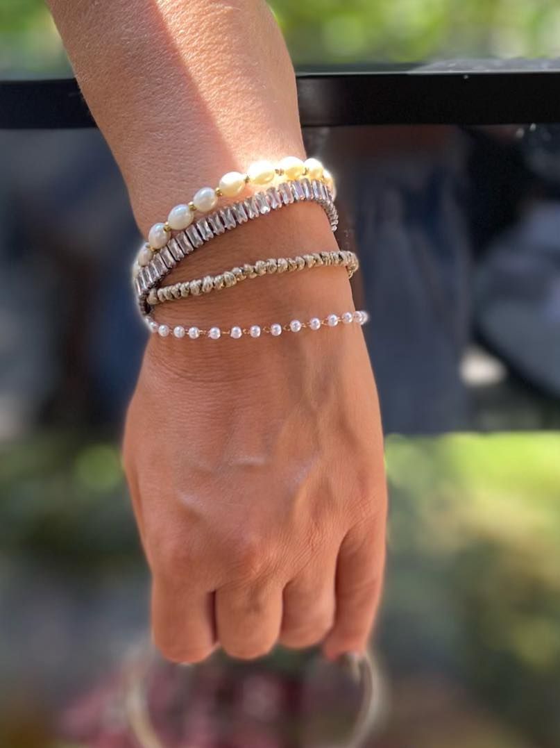 Βραχιόλι Ριβιέρα Από Ανοξείδωτο Ατσάλι Με Ορθογώνια Ζιργκόν MI25462