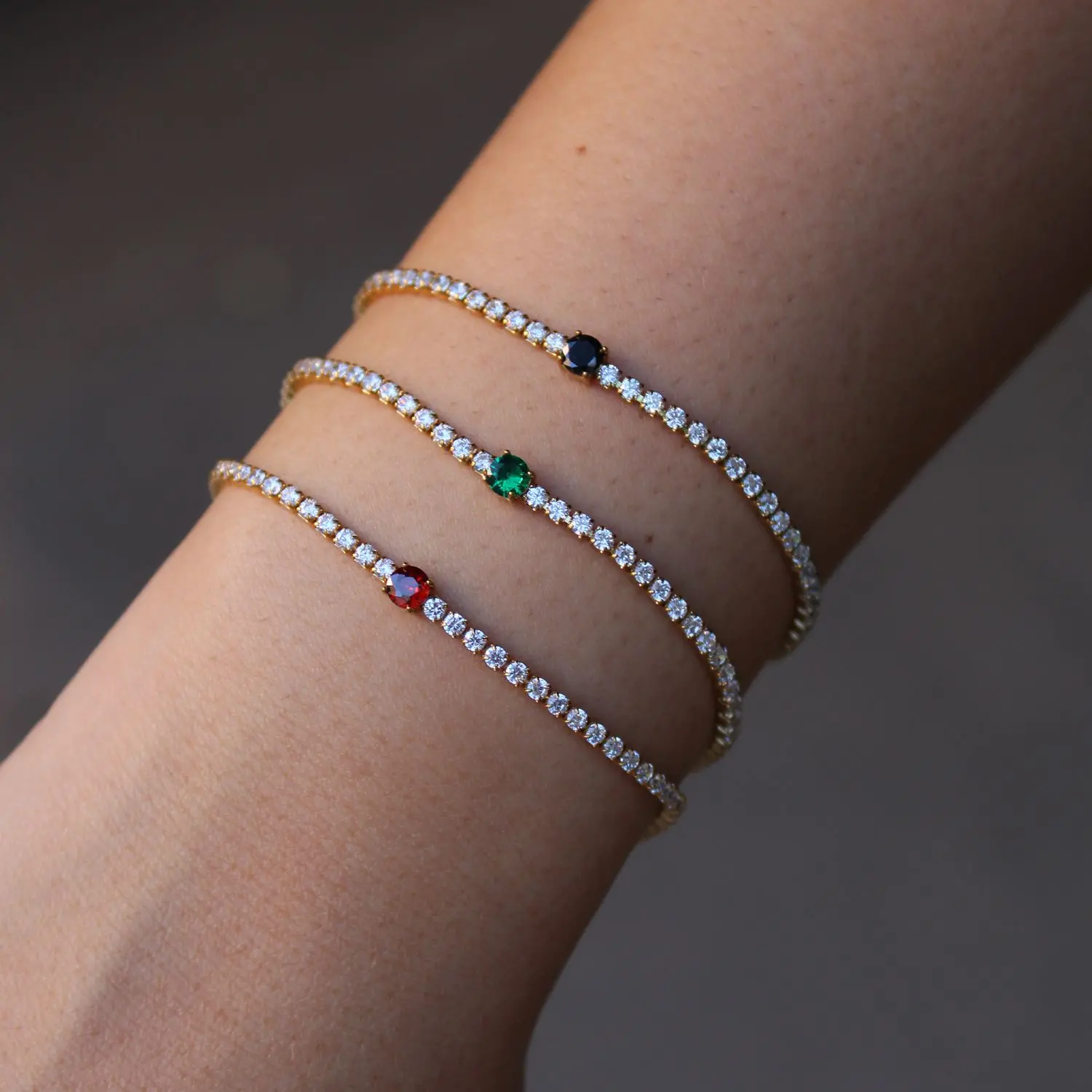 Βραχιόλι Ριβιέρα 2mm Από Ατσάλι Επιχρυσωμένο TU29821