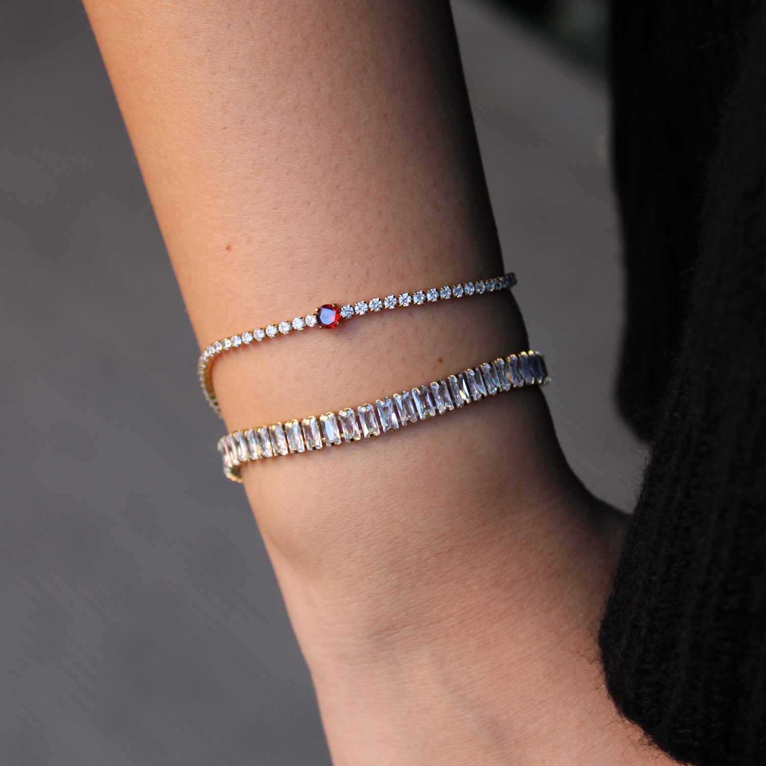 Βραχιόλι Ριβιέρα 2mm Από Ατσάλι Επιχρυσωμένο TU29821