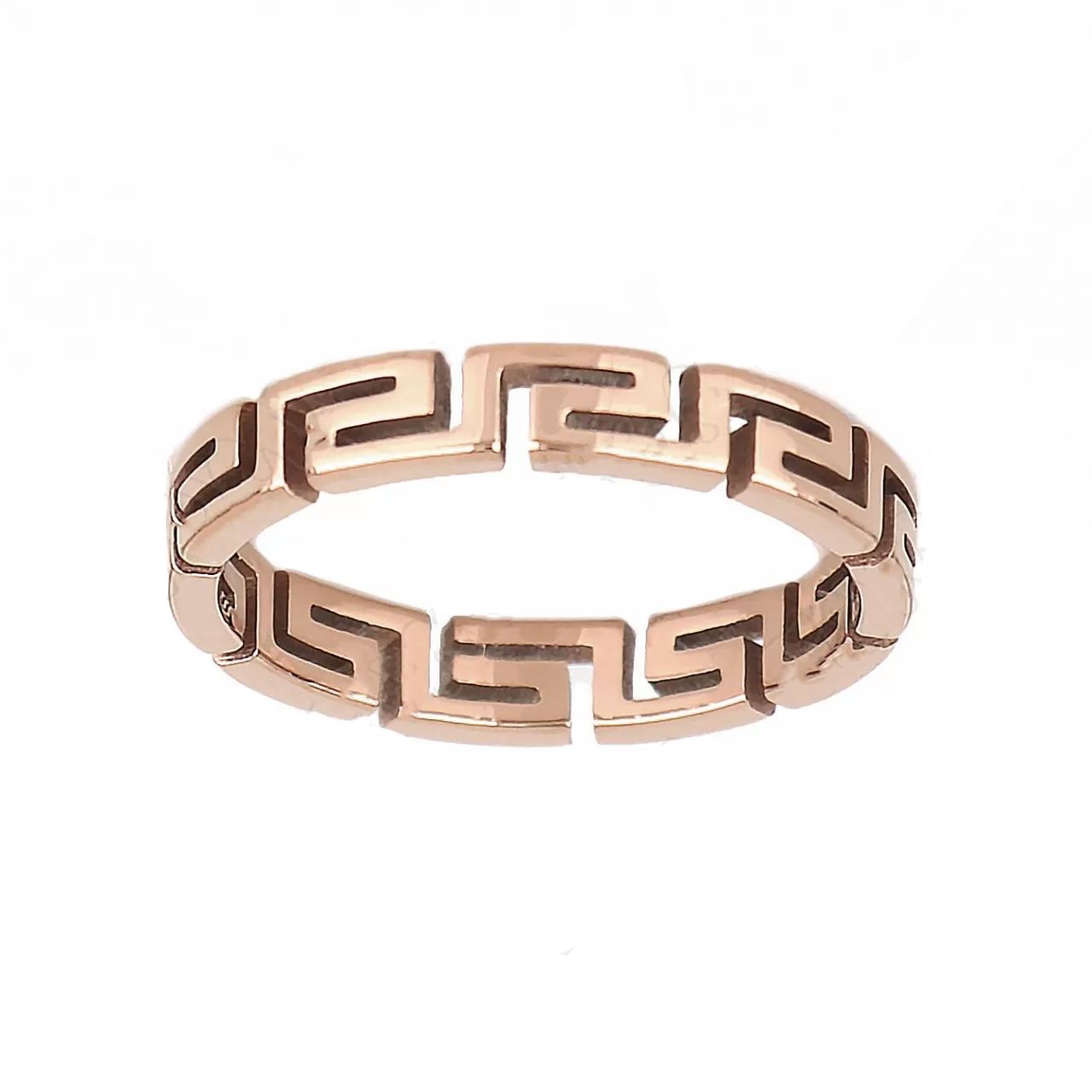 Δαχτυλίδι Από Ατσάλι Ροζ Επιχρυσωμένο Με Μαίανδρο TU30945