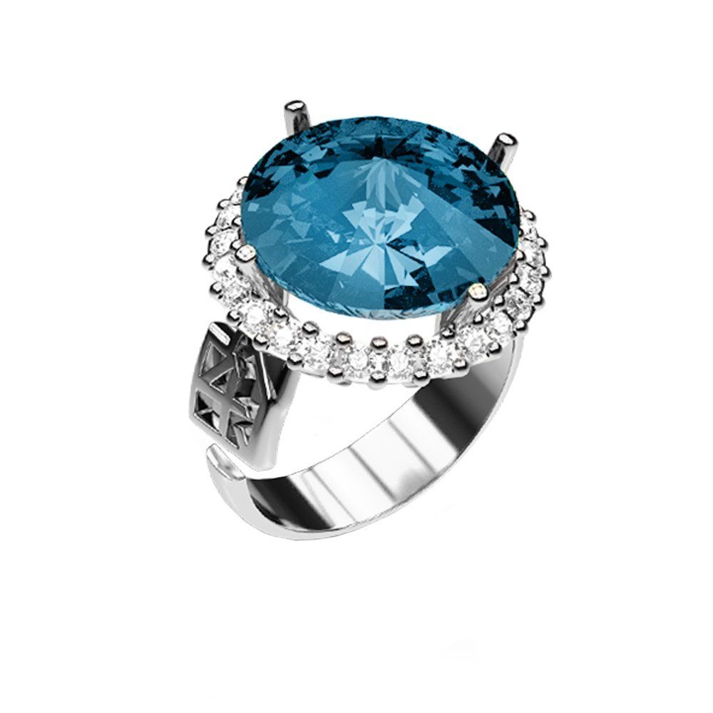 Δαχτυλίδι Από Ασήμι 925 Επιπλατινωμένο Με Swarovski EX34222