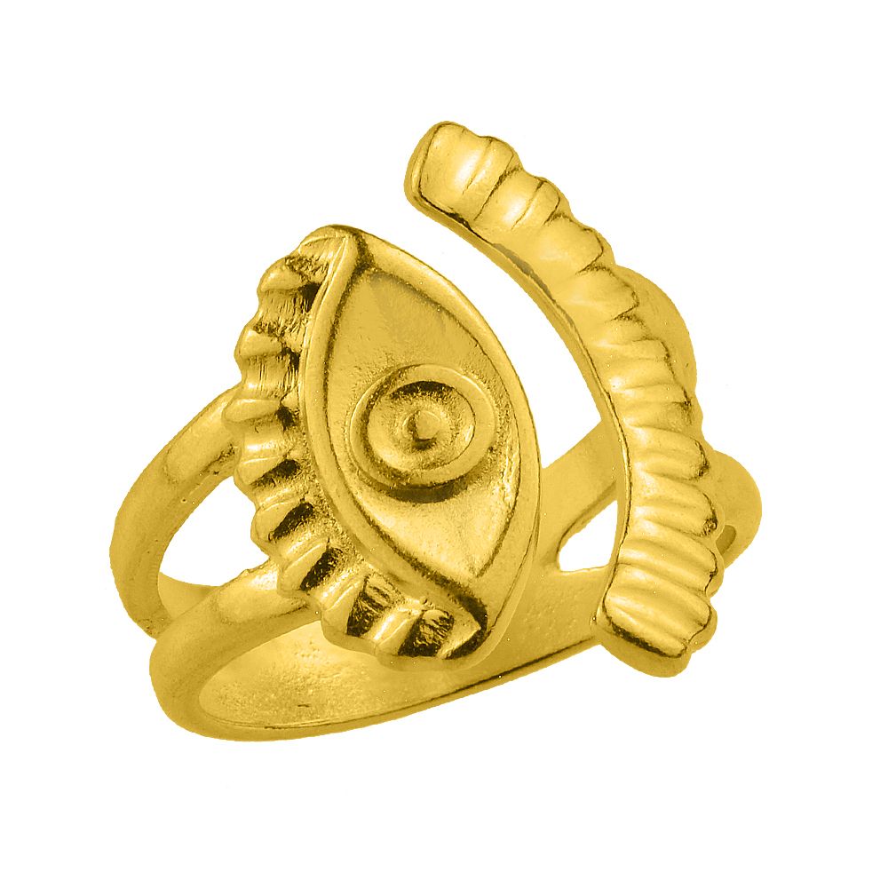 Δαχτυλίδι Από Ορείχαλκο Επιχρυσωμένο Με Ματάκι PF34248