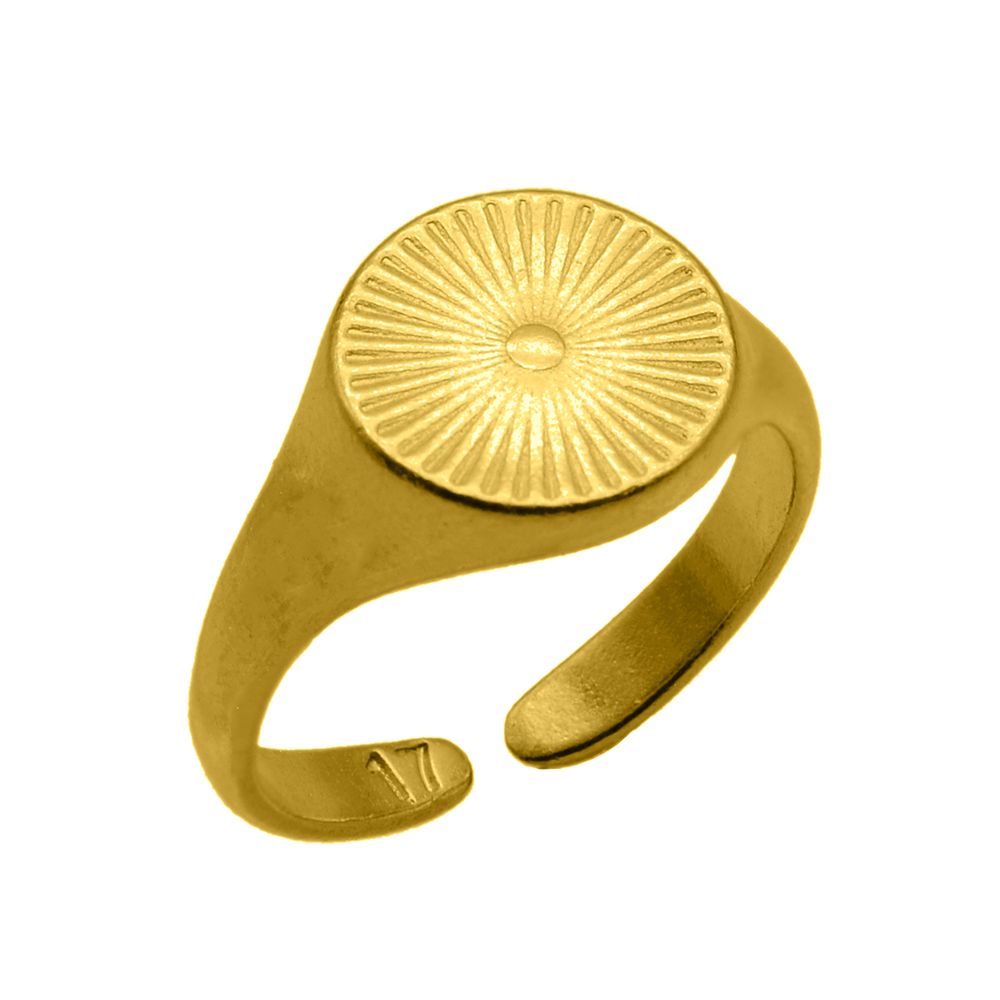 Δαχτυλίδι Από Ορείχαλκο Επιχρυσωμένο 24Κ Κύκλος Με Ακτίνες PF37406