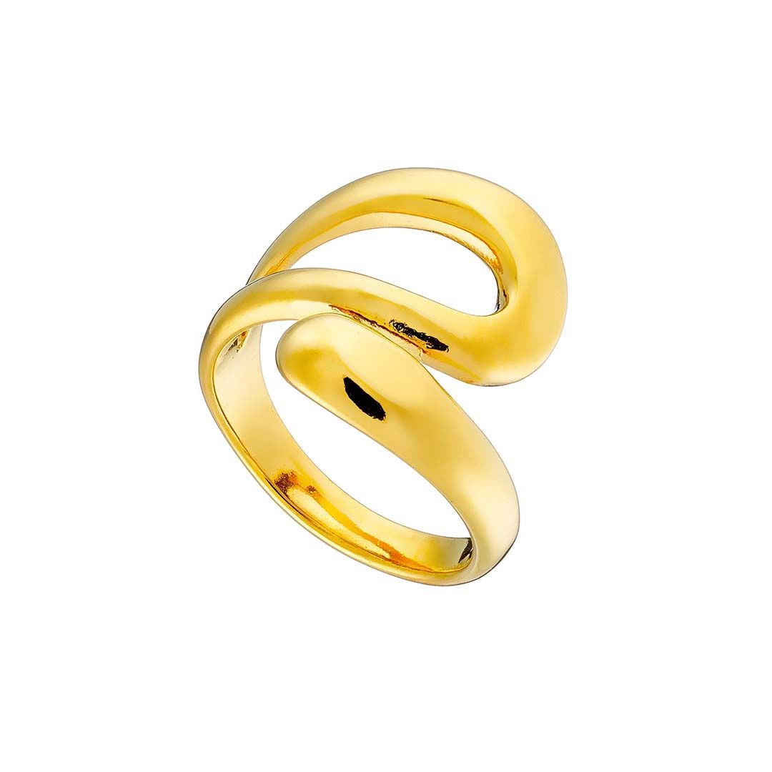 Δαχτυλίδι Από Ατσάλι Επιχρυσωμένο AS37534