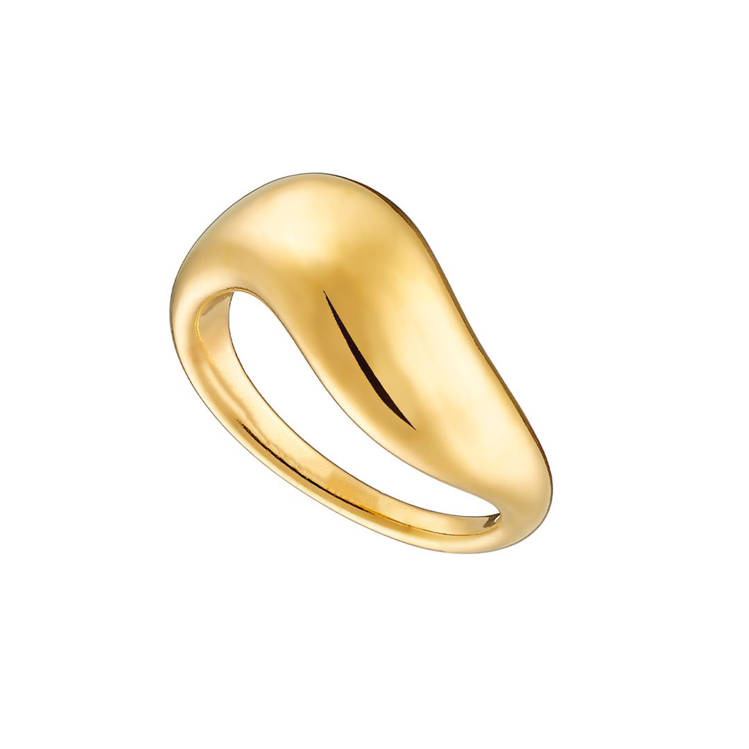 Δαχτυλίδι Από Ατσάλι Επιχρυσωμένο AS37556