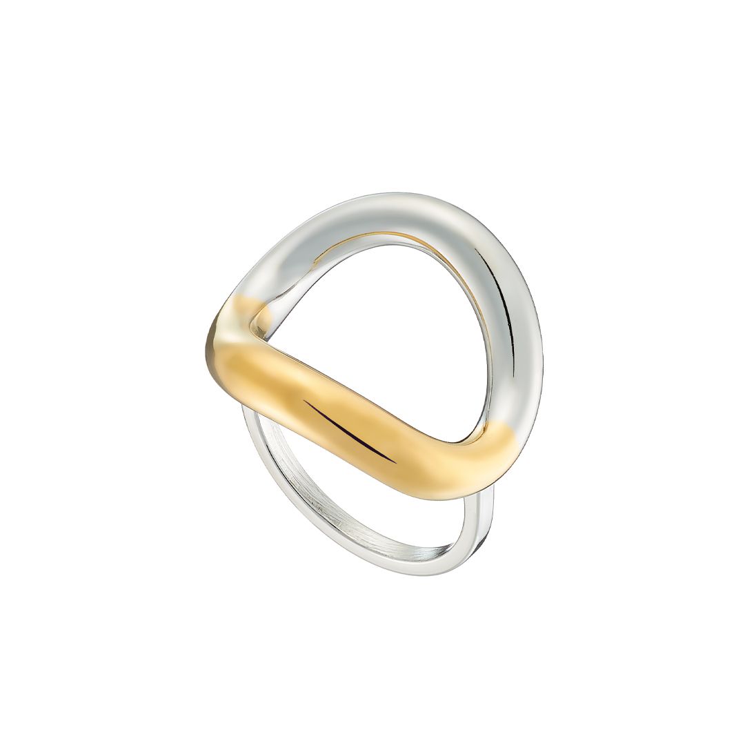 Δαχτυλίδι Δίχρωμο Από Ατσάλι Επιχρυσωμένο AS37564
