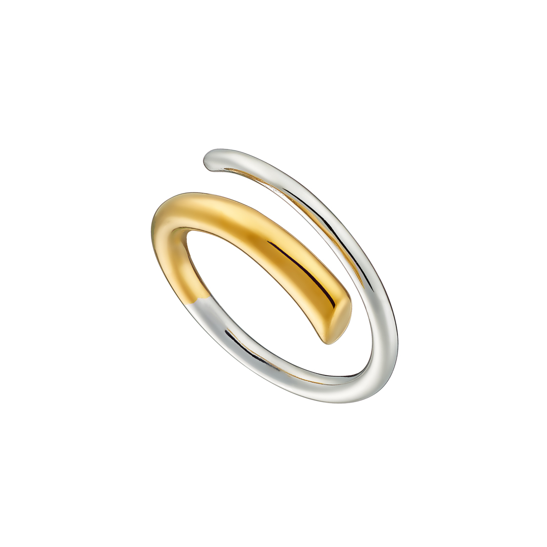 Δαχτυλίδι Δίχρωμο Από Ατσάλι Επιχρυσωμένο AS37565