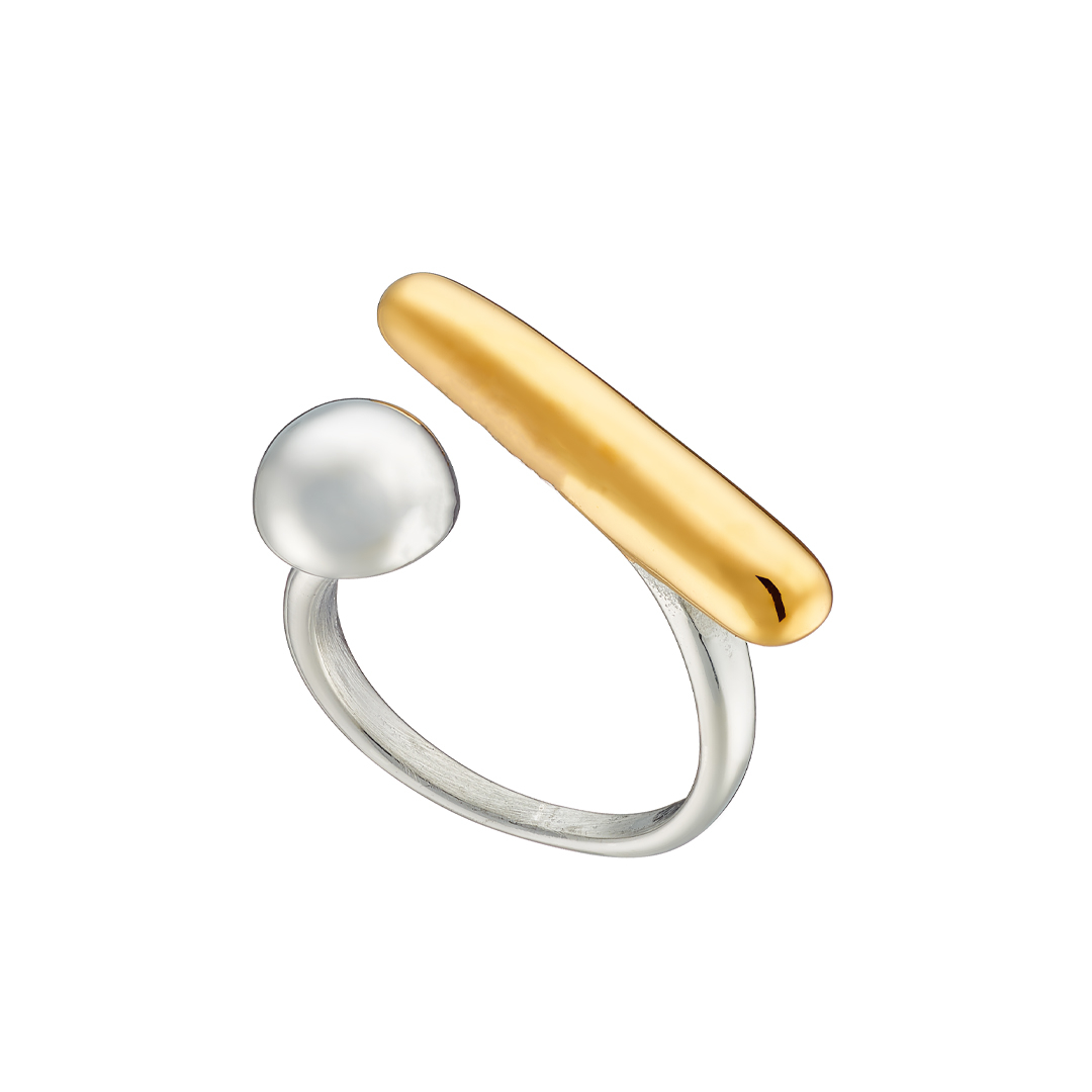 Δαχτυλίδι Δίχρωμο Από Ατσάλι Επιχρυσωμένο AS37567