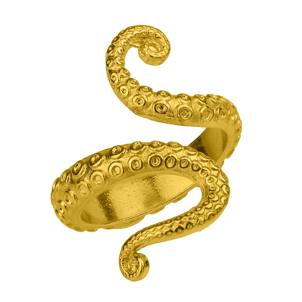 Δαχτυλίδι Από Ορείχαλκο Επιχρυσωμένο Πλοκάμι PF38508