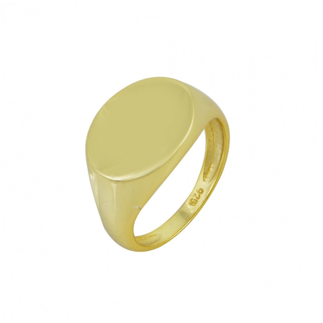Δαχτυλίδι Chevalier Από Ασήμι 925 Επιχρυσωμένο Οβάλ SS38877