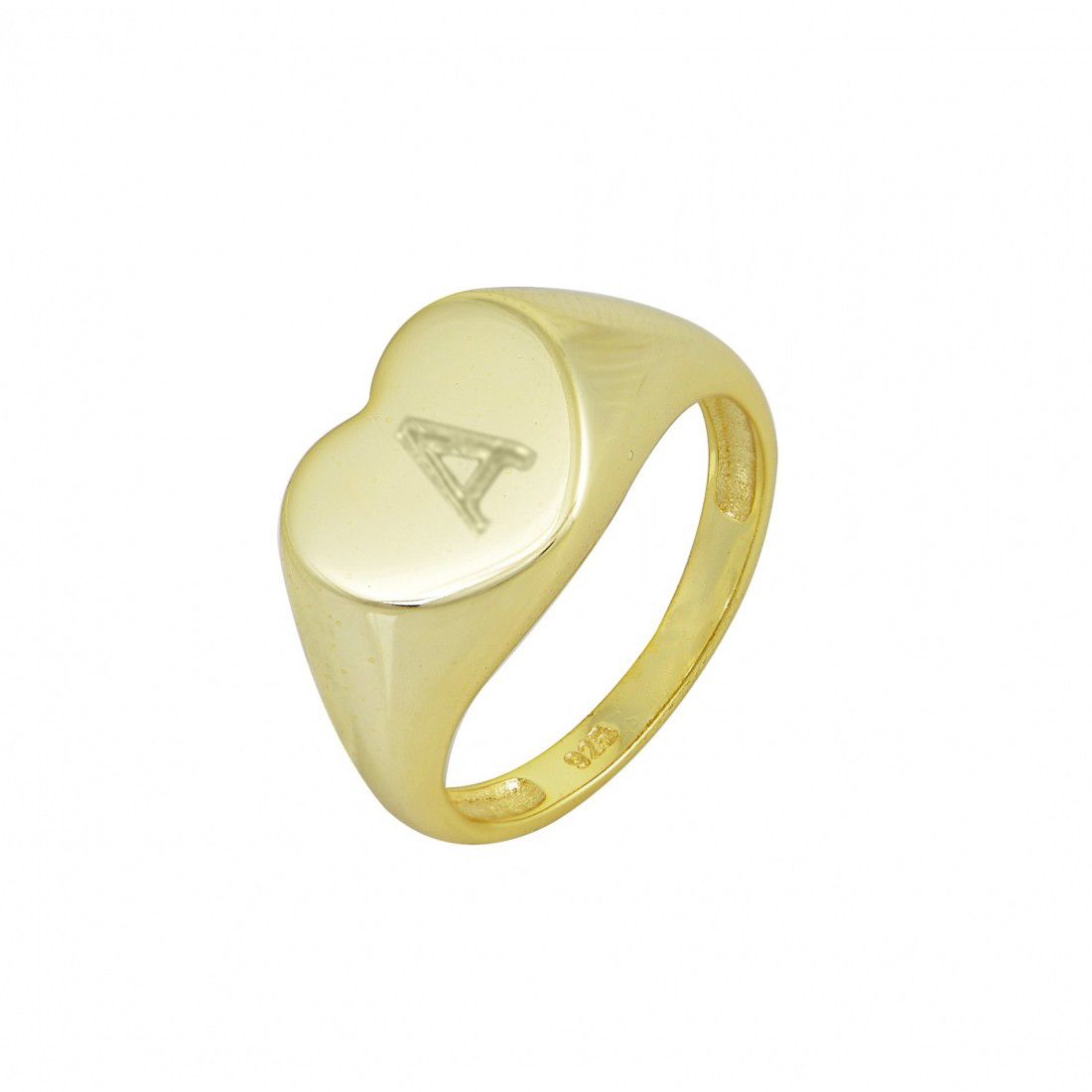 Δαχτυλίδι Chevalier Από Ασήμι 925 Επιχρυσωμένο Καρδιά Με Μονόγραμμα SS38883